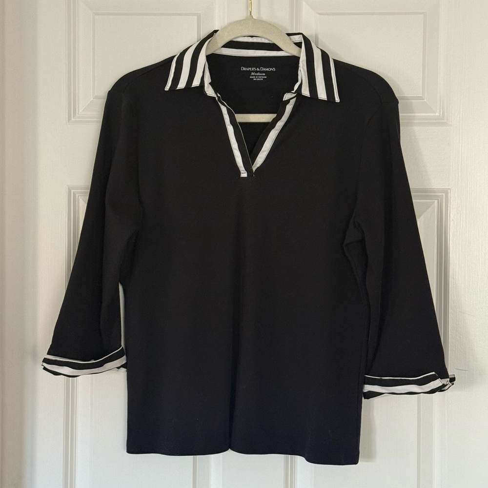 Draper's & Damon's Black Top with White Trim